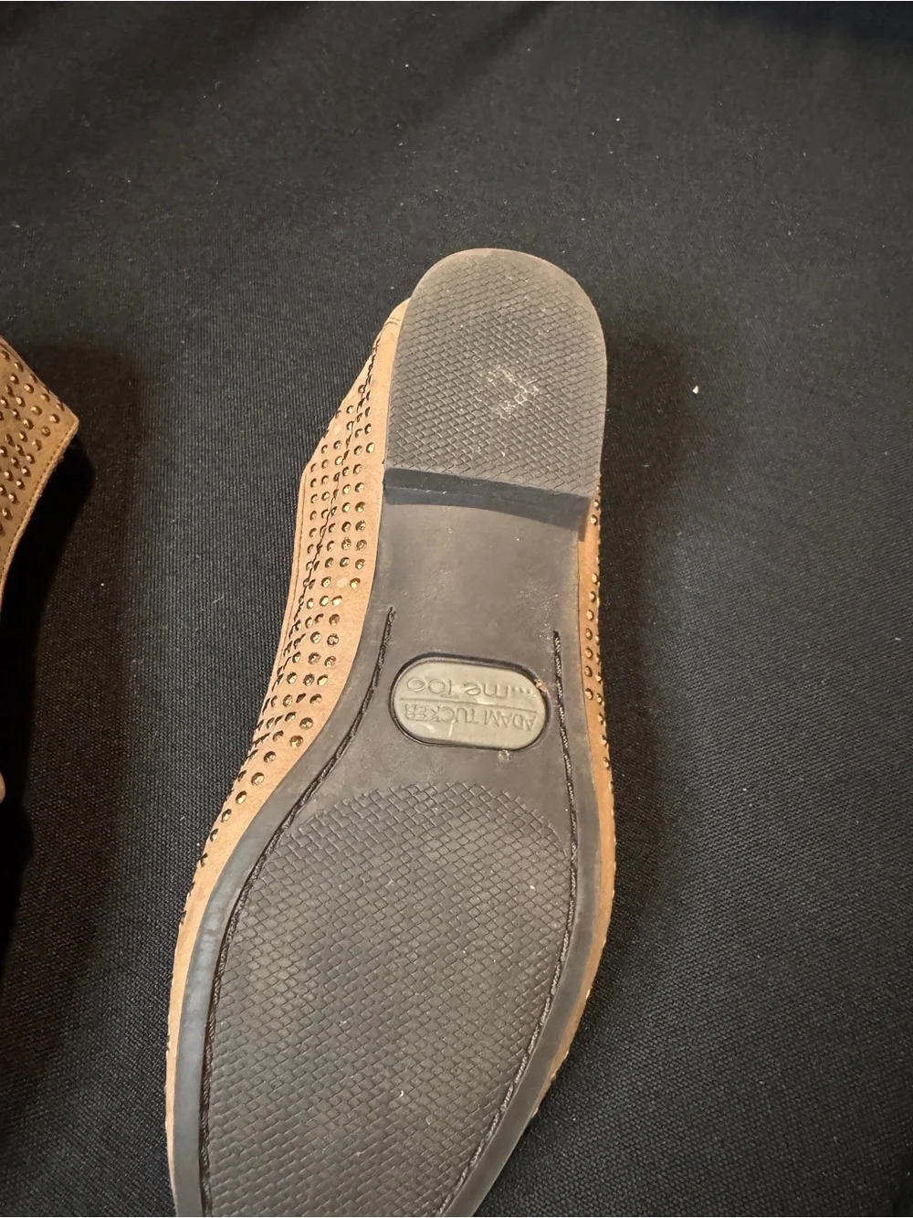 Adam Tucker Nude Studded Slip-On Loafers